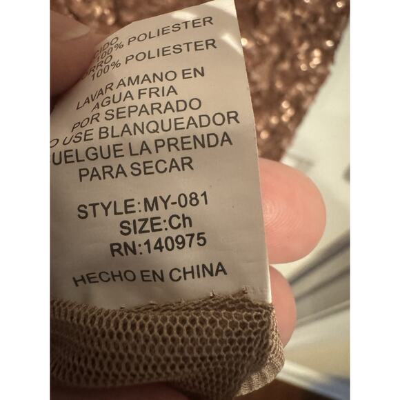 Windsor Gold Glitter Stretch Mini Dress Size Small - Picture 7 of 7